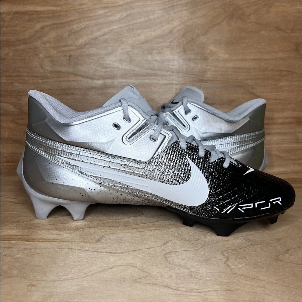 Nike Vapor Edge Elite 360 2 Silver Black/White Football Men’s Cleats Sz 16 - Picture 4 of 10